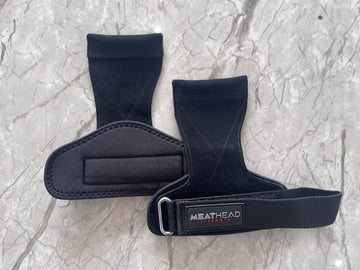 Meathead Strength Power Pro Grips - Black Cowhide