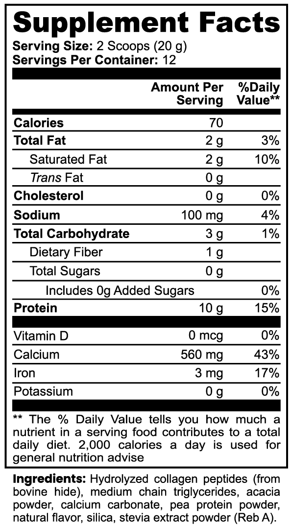 COLOSSAL GRASS-FED COLLAGEN PEPTIDES CREAMER – VANILLA