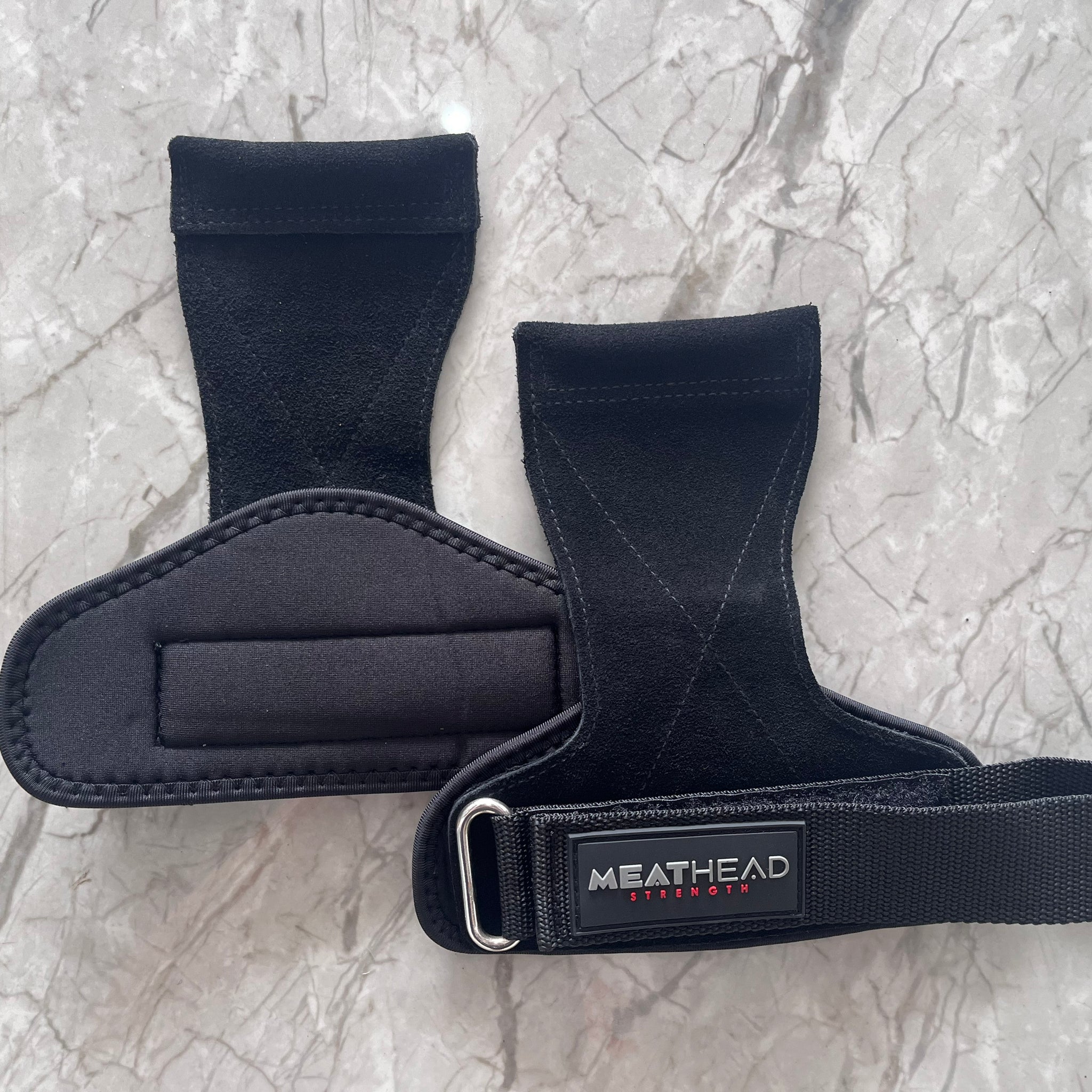 Meathead Strength Power Pro Grips - Black Cowhide