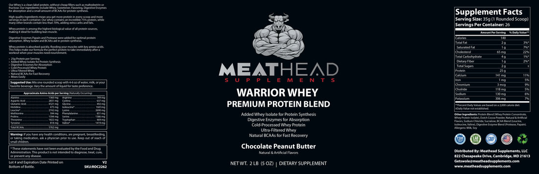 Warrior Whey Protein (Chocolate Peanut Butter) 2lb