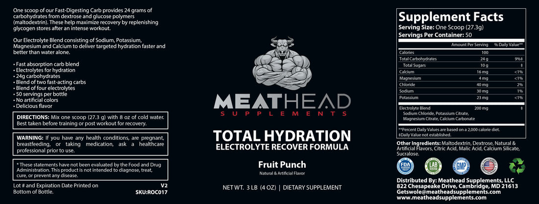Total Hydration, Electrolyte Recover Formula (Fruit Punch)