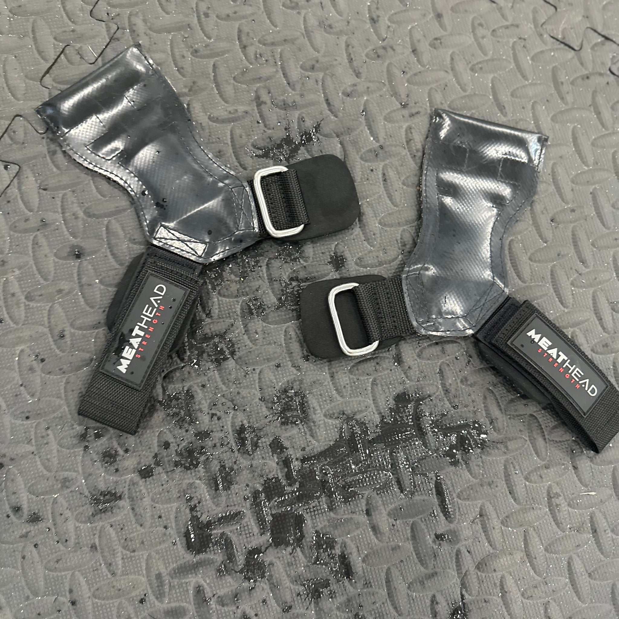 Meathead Strength Power Grips - Black Rubber