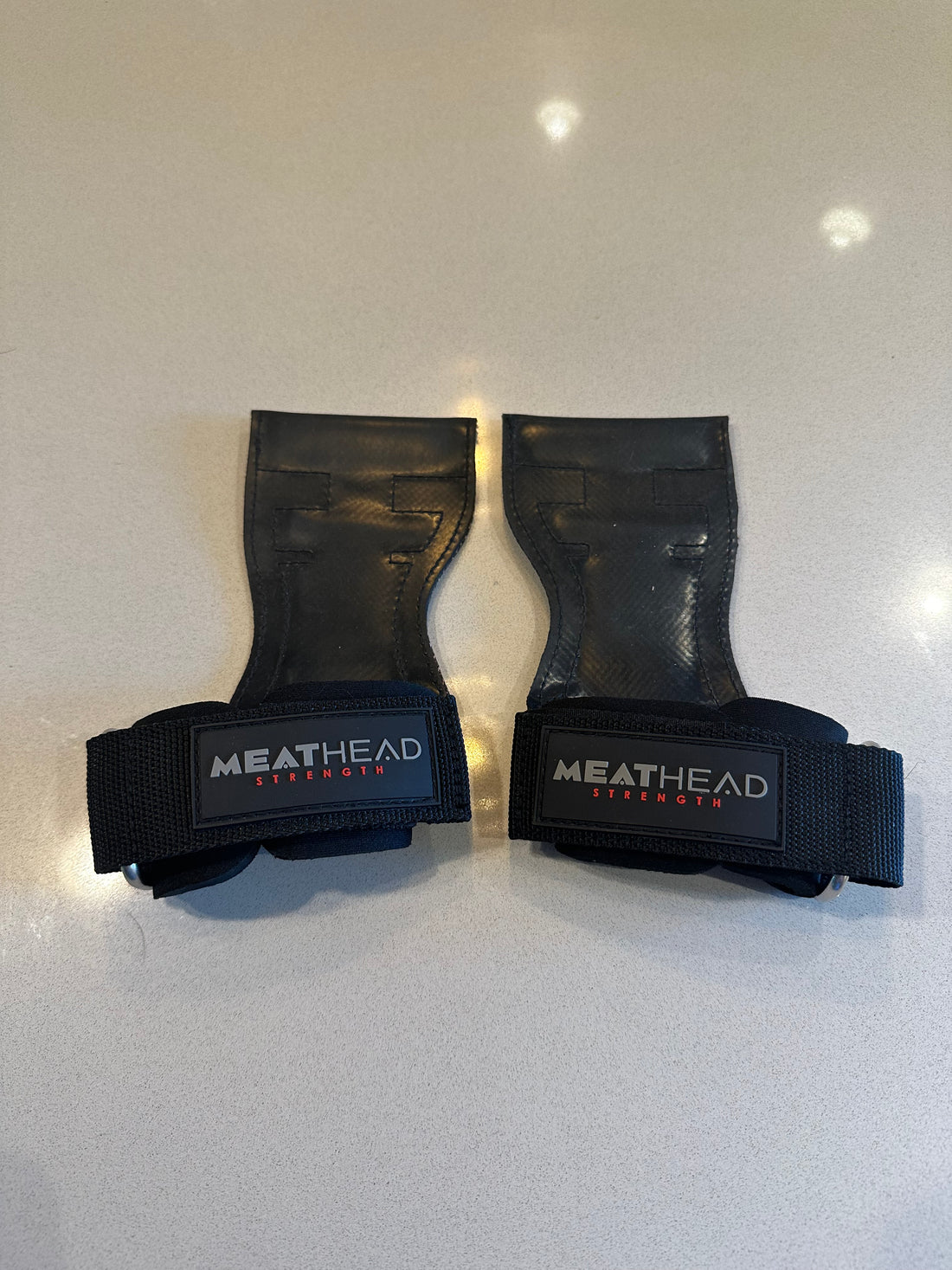 Meathead Strength Power Grips - Black Rubber
