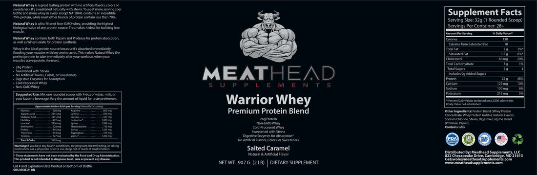 Warrior Whey Protein (Salted Caramel) 2lb