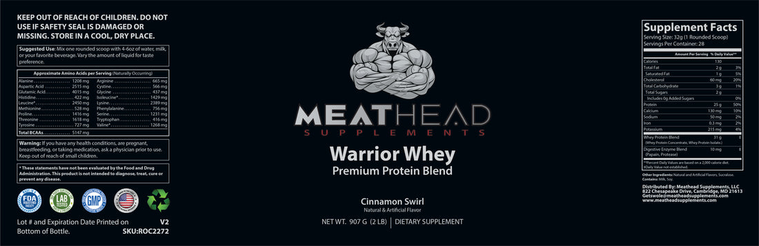 Warrior Whey Protein (Cinnamon Swirl) 2lb