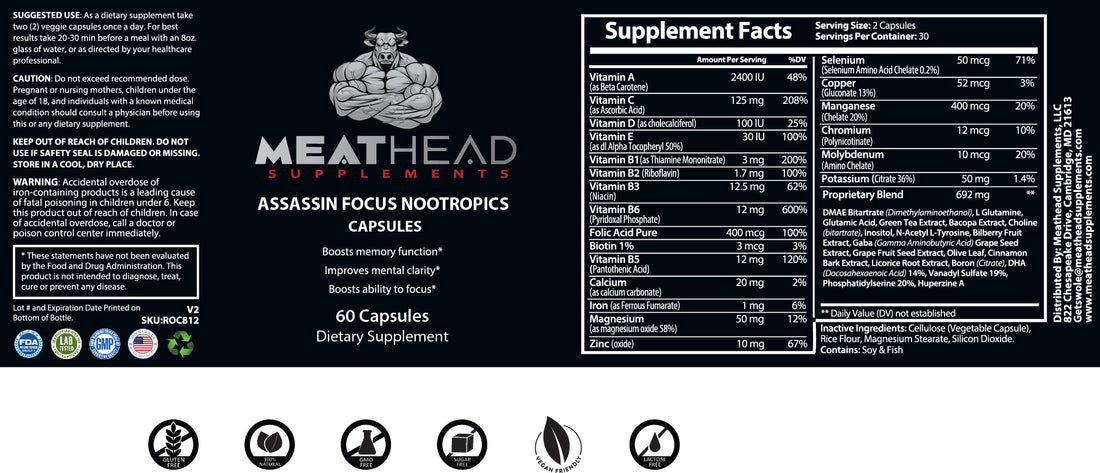 Assassin Focus Nootropics Capsules