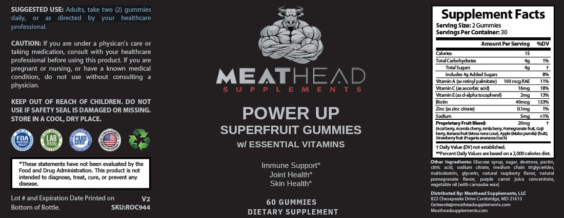 Power Up Superfruit Gummies w/ Essential Vitamins
