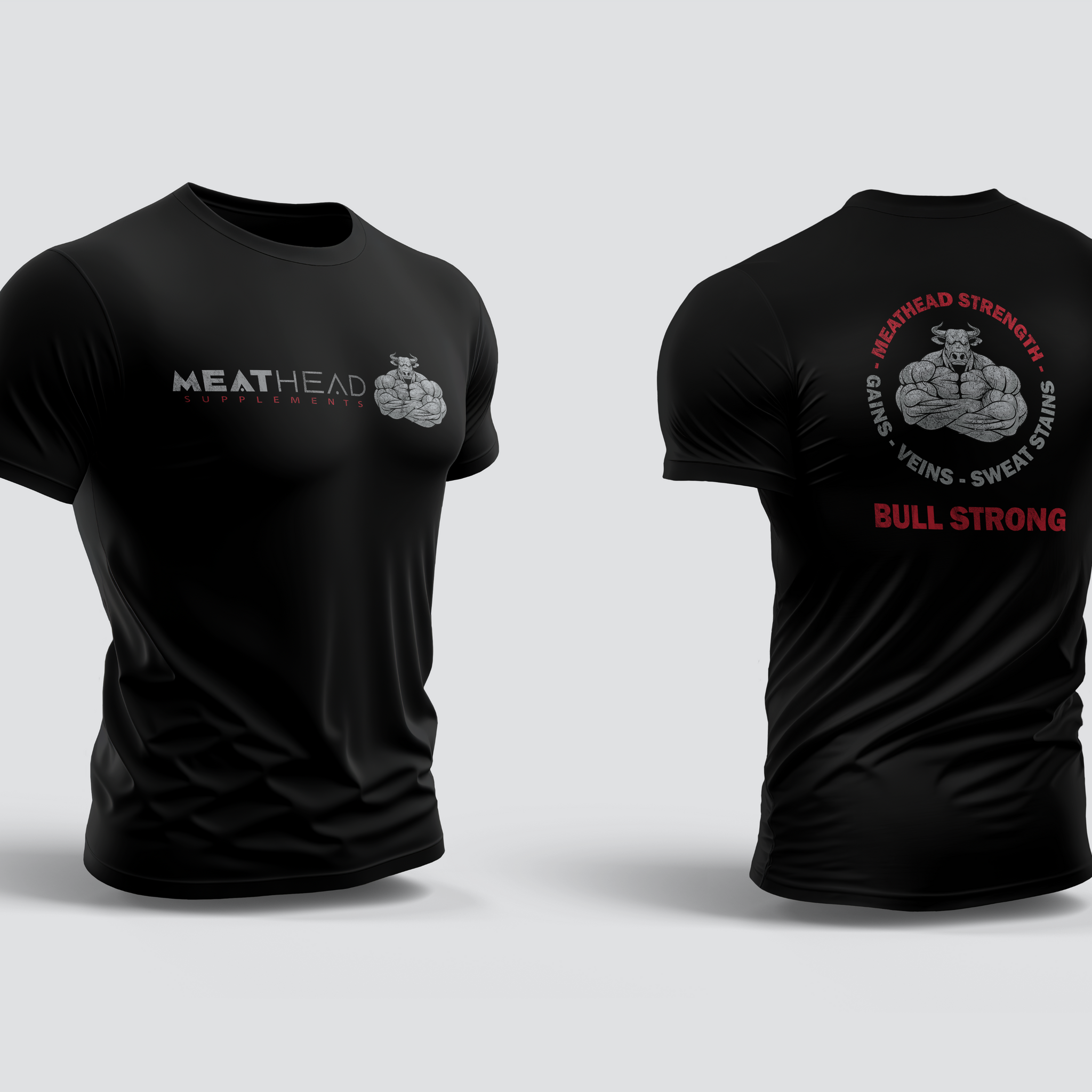 The Meathead Premium Performance Workout T - Gains, Veins, Sweat Stains