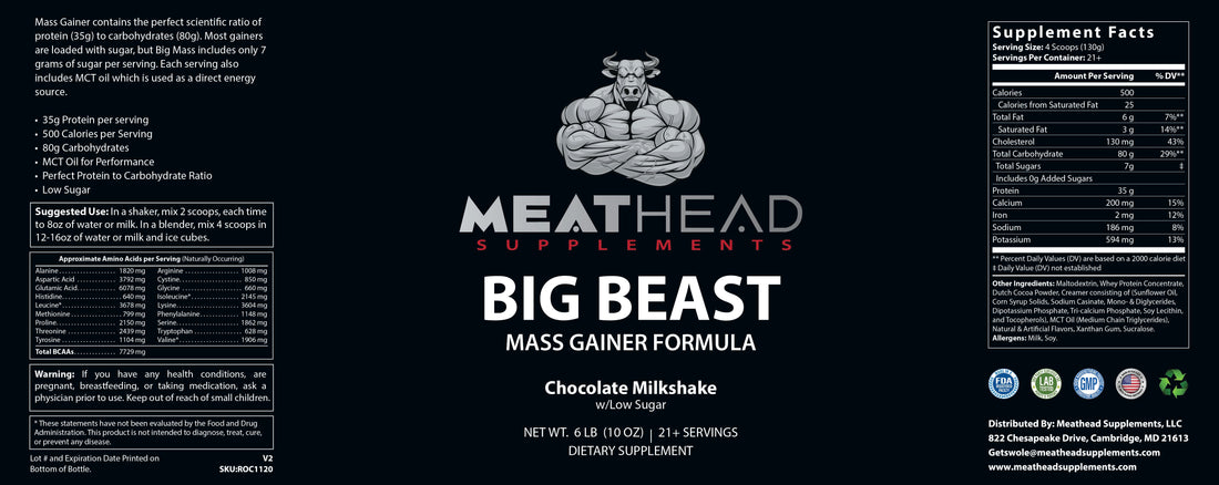 BIG BEAST Mass Gainer (Chocolate Milkshake)