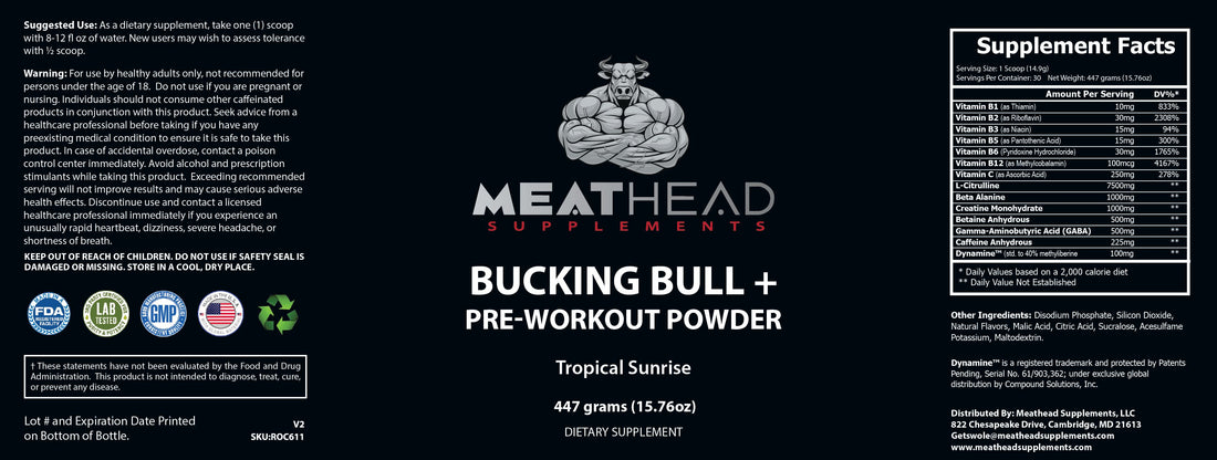 Bucking Bull+, Pre-Workout Formula (Tropical Blast)