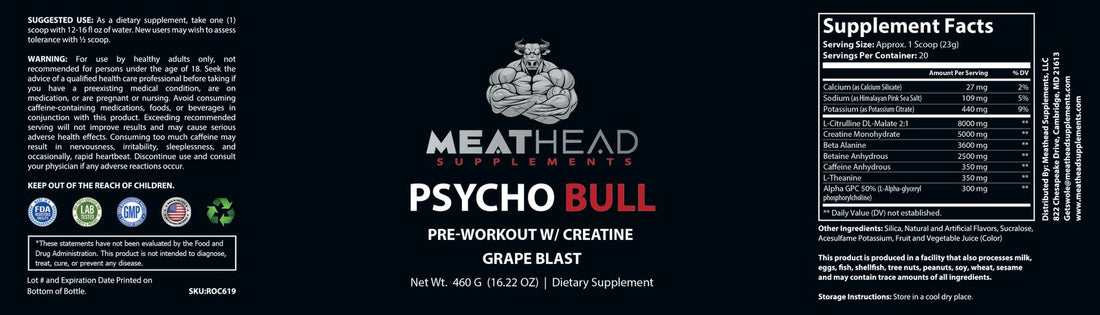 PSYCHO BULL Pre-Workout w/ Creatine